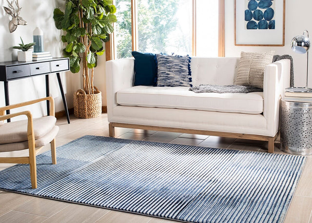 Safavieh Galaxy Gal115M Blue / Navy Striped Area Rug