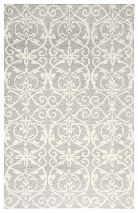 Dynamic Galleria 7864 Silver Damask Area Rug