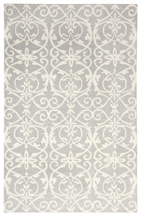 Dynamic Galleria 7864 Silver Damask Area Rug