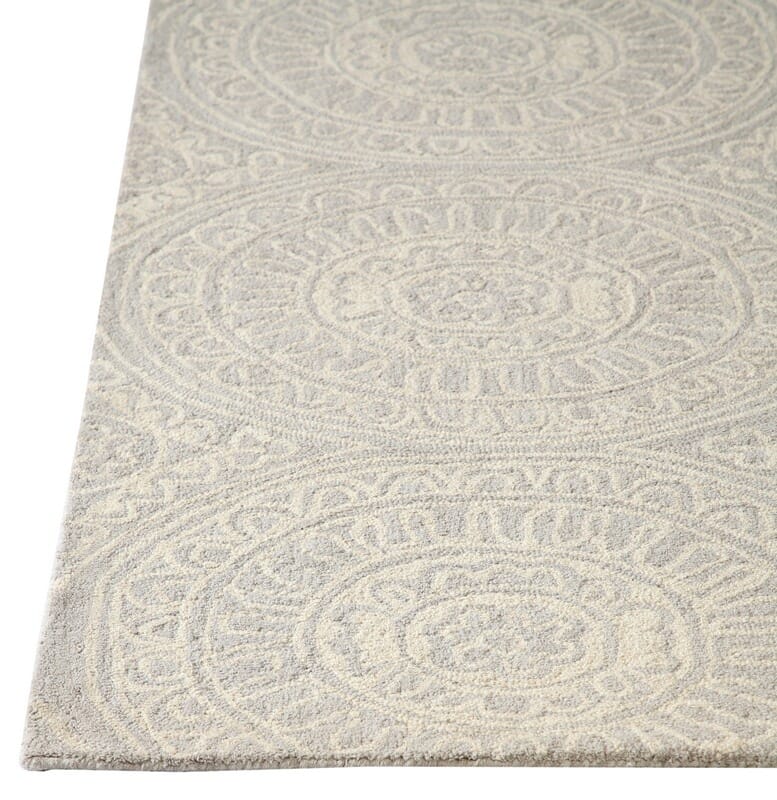 Dynamic Galleria 7866 Silver Damask Area Rug