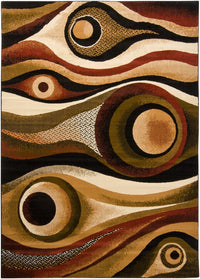 Chandra Ganesh Ganesh8 Black / Brown / Green / Cream Geometric Area Rug