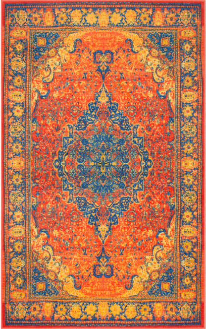 Nuloom Vibrant Herati Nvi2511A Orange Area Rug