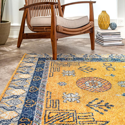 Nuloom Vintage Border Motif Nvi3213B Yellow Area Rug