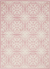 Nourison Jubilant Jub06 Ivory / Pink Damask Area Rug