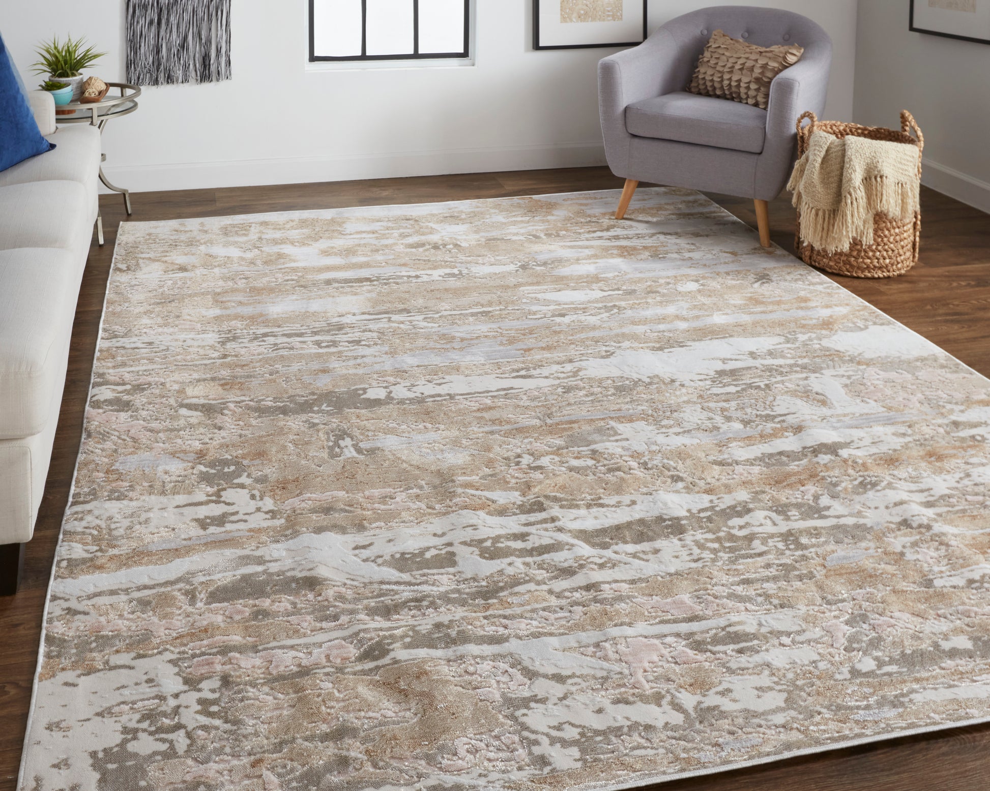 Feizy Laina 39G5F Beige/Gray Area Rug