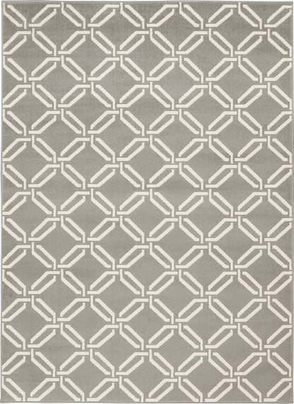 Nourison Jubilant Jub17 Grey Geometric Area Rug