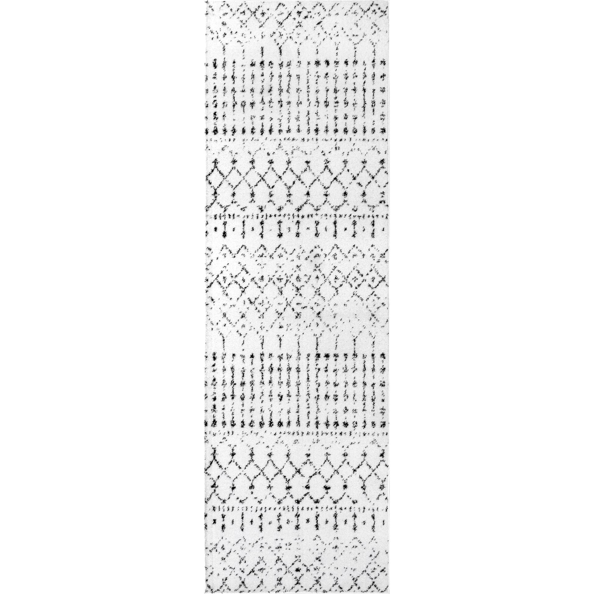 Nuloom Moroccan Blythe Nmo3123L White And Black Area Rug