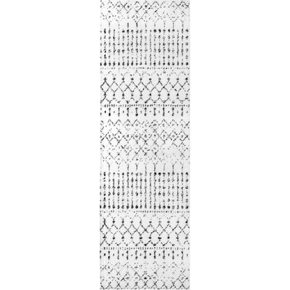 Nuloom Moroccan Blythe Nmo3123L White And Black Area Rug
