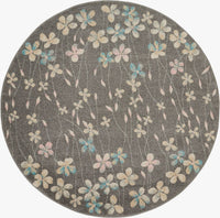 Nourison Tranquil Tra04 Grey / Beige Floral / Country Area Rug