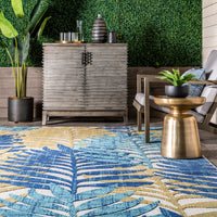 Nuloom Molly Tropical Leaves Nmo2635A Blue Area Rug