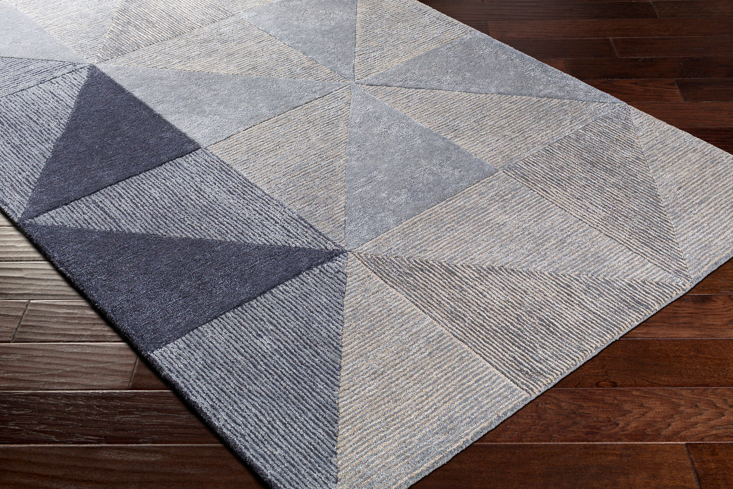Surya Glasgow Gls-2300 Light Gray, Medium Gray, Navy, Pale Blue Rugs.