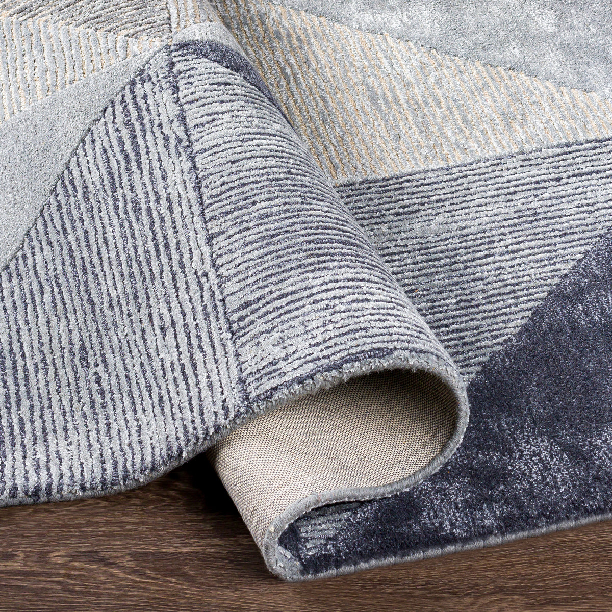 Surya Glasgow Gls-2300 Light Gray, Medium Gray, Navy, Pale Blue Rugs.