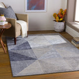 Surya Glasgow Gls-2300 Light Gray, Medium Gray, Navy, Pale Blue Rugs.