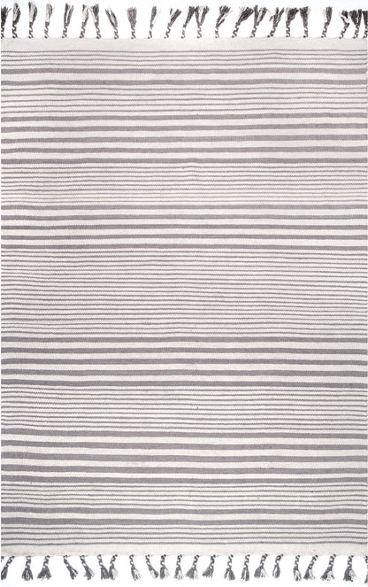 Nuloom Rose Stripe Nro1376B Light Gray Area Rug