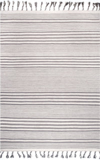 Nuloom Rose Stripe Nro1376B Light Gray Area Rug