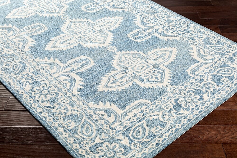 Surya Granada Gnd-2300 Aqua, Dark Blue, Cream Area Rug