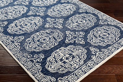 Surya Granada Gnd-2308 Navy, Ink, Cream, Light Gray Damask Area Rug