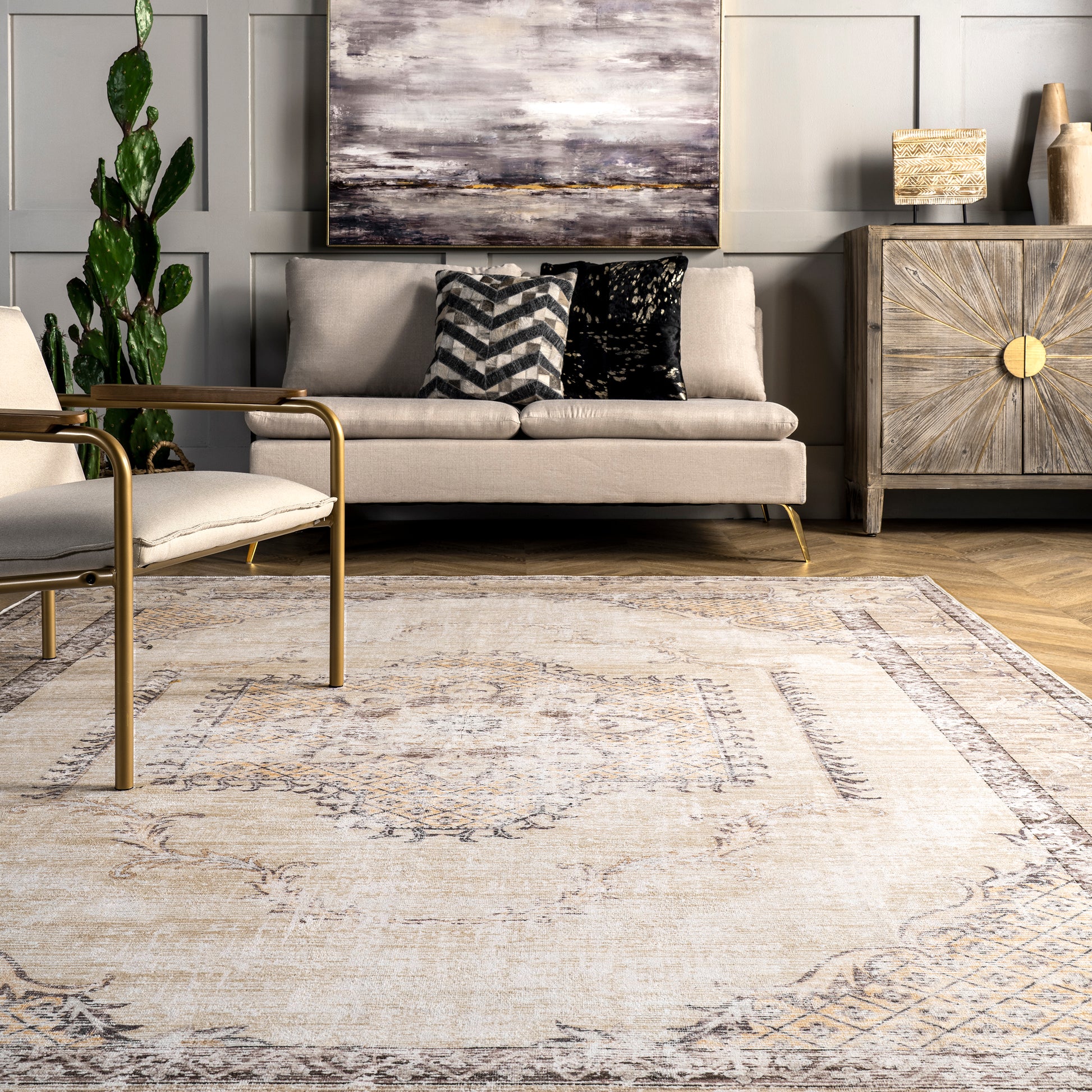 AreaRugs.com Wavaj Nwa1166A Light Gray Area Rug