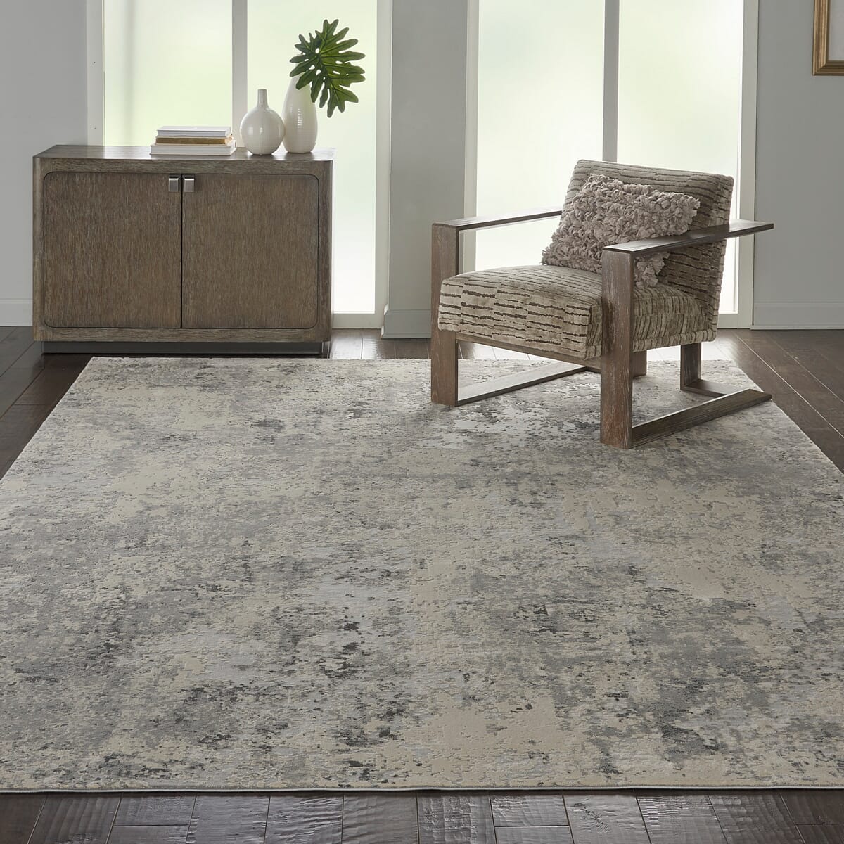 Nourison Rustic Textures Rus07 Grey / Beige Area Rug