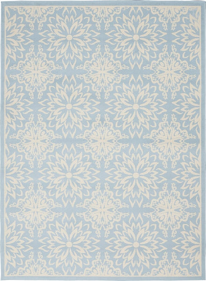 Nourison Jubilant Jub06 Ivory / Light Blue Damask Area Rug