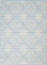 Nourison Jubilant Jub06 Ivory / Light Blue Damask Area Rug