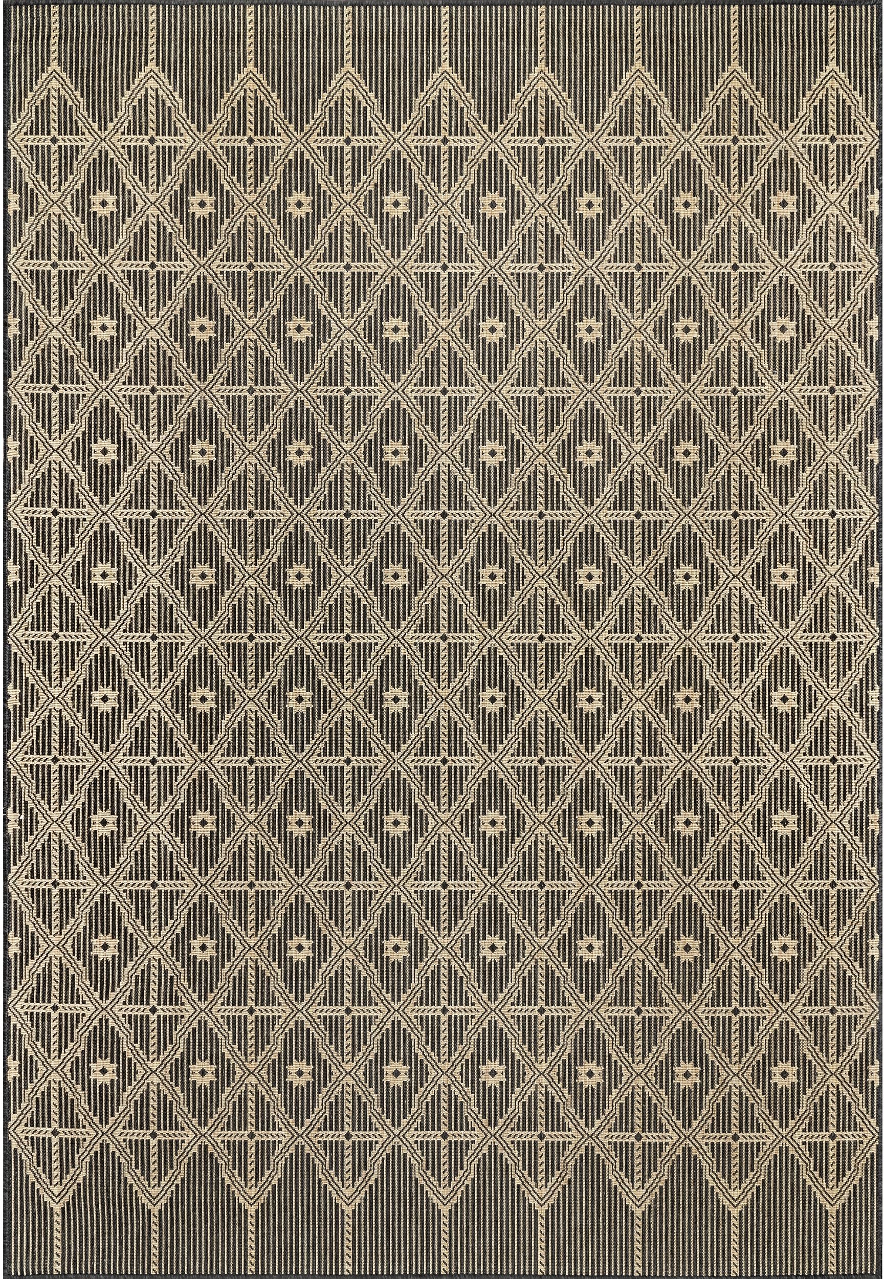 Nuloom Elara Global Inspired Trellis Nel1816A Charcoal Area Rug