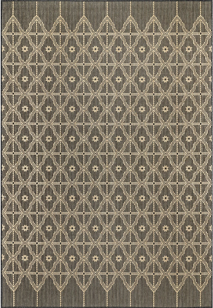 Nuloom Elara Global Inspired Trellis Nel1816A Charcoal Area Rug