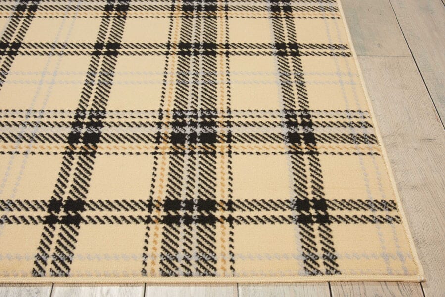 Nourison Grafix Grf03 Cream Black Geometric Area Rug