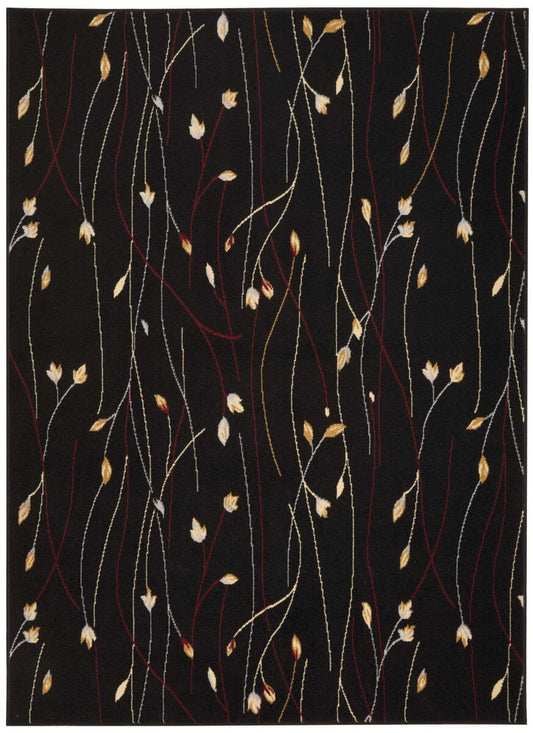 Nourison Grafix Grf15 Black Floral / Country Area Rug