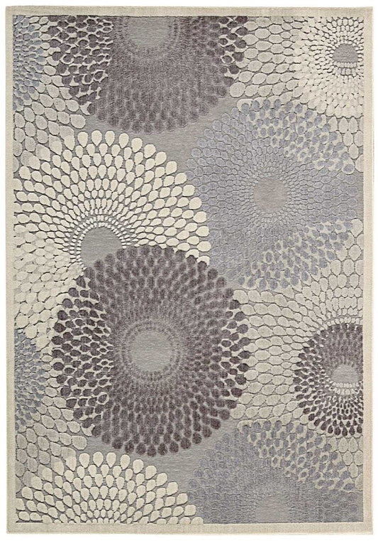 Nourison Graphic Illusions Gil04 Grey Geometric Area Rug