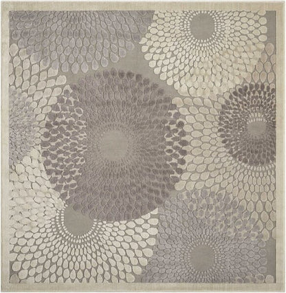 Nourison Graphic Illusions Gil04 Grey Geometric Area Rug