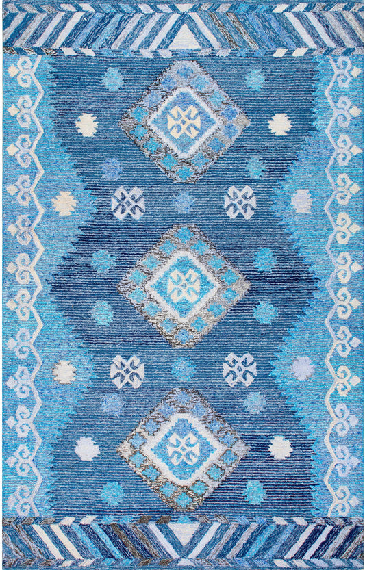 Nuloom Tribal Valene Ntr1945A Blue Area Rug