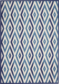 Nourison Grafix Grf18 White Blue Geometric Area Rug