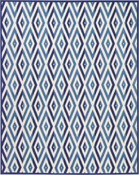 Nourison Grafix Grf18 White Blue Geometric Area Rug