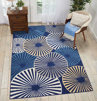 Nourison Grafix Grf20 Navy Geometric Area Rug