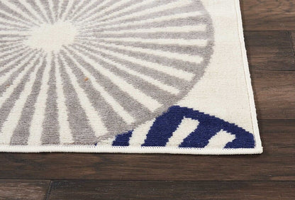 Nourison Grafix Grf20 White Geometric Area Rug