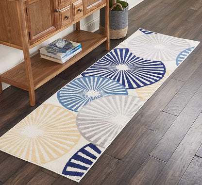 Nourison Grafix Grf20 White Geometric Area Rug