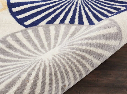 Nourison Grafix Grf20 White Geometric Area Rug