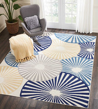 Nourison Grafix Grf20 White Geometric Area Rug