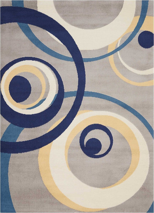 Nourison Grafix Grf21 Grey Geometric Area Rug