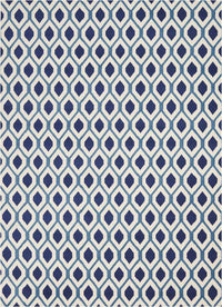 Nourison Grafix Grf22 White / Navy Geometric Area Rug