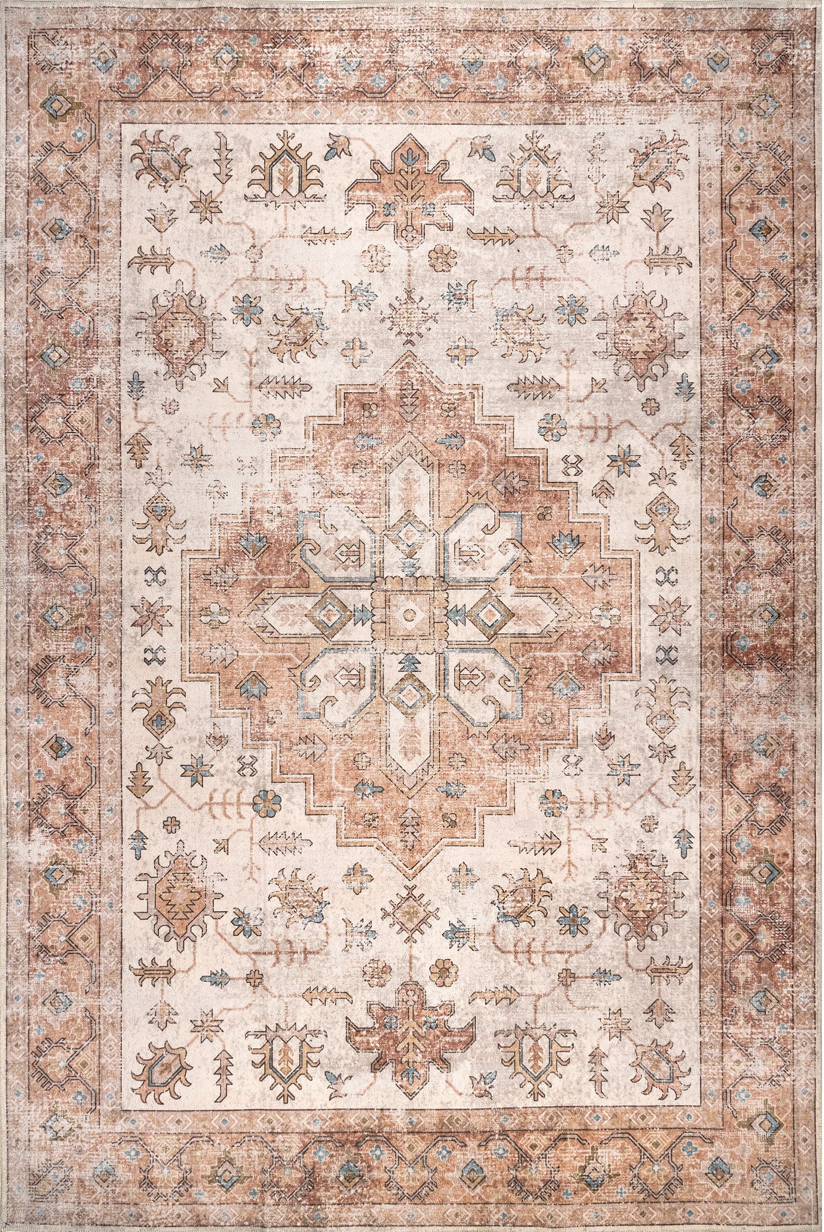 AreaRugs.com Wavaj Nwa1070A Peach Area Rug