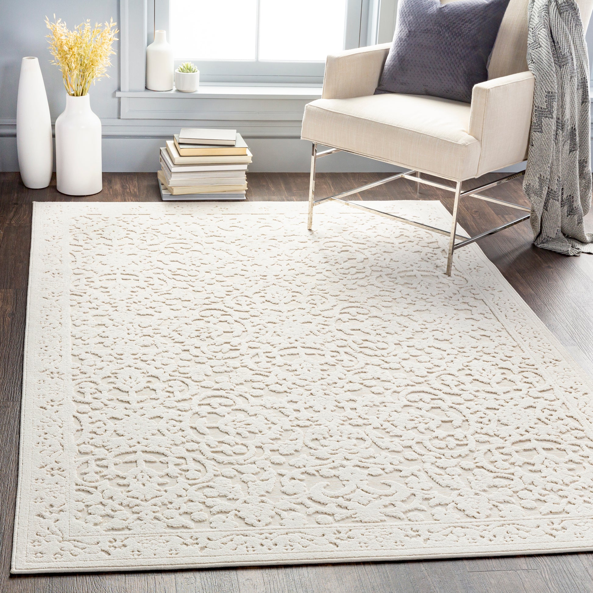 Surya Greenwich Gwc-2310 Cream, Medium Gray Area Rug