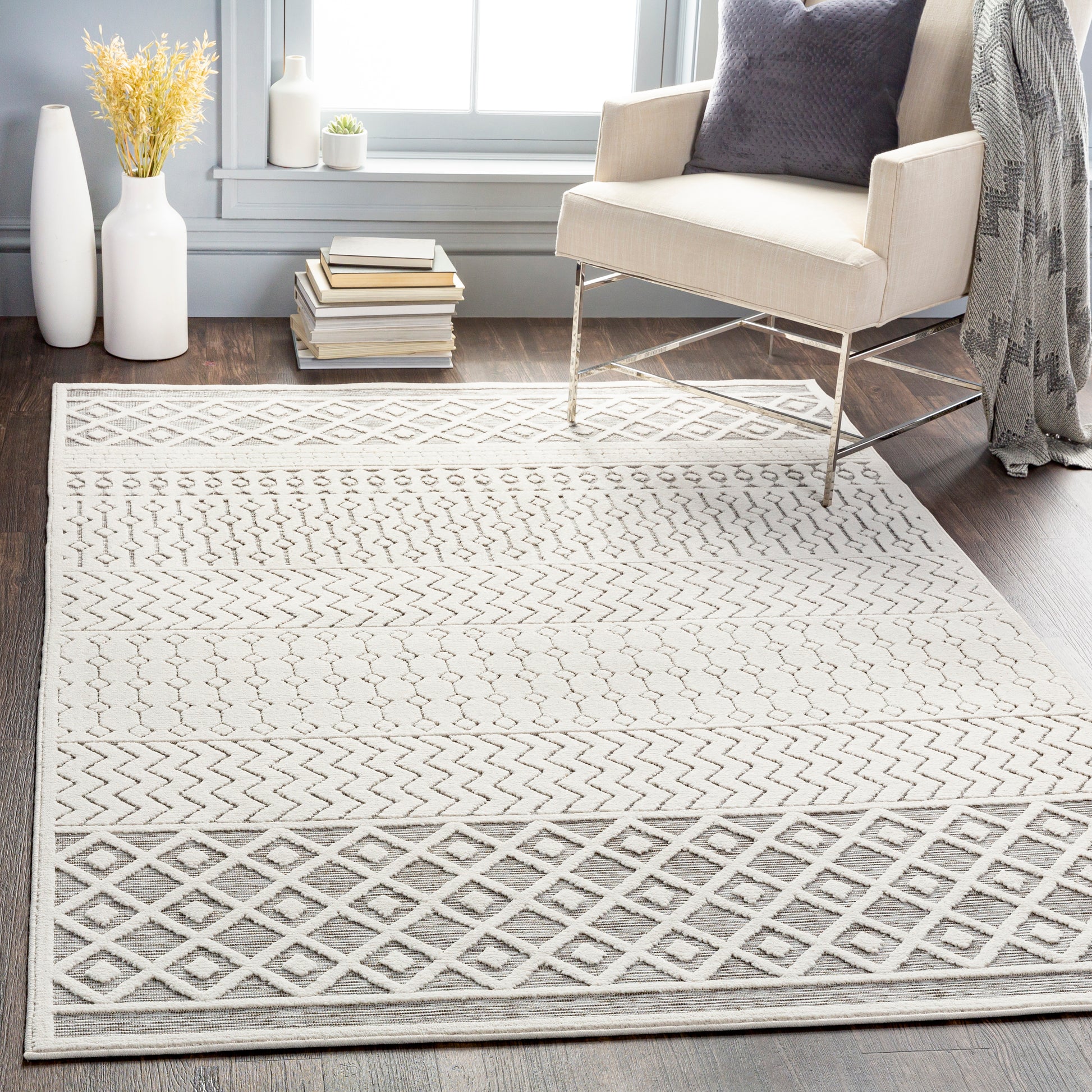 Surya Greenwich Gwc-2318 Cream, Medium Gray Area Rug