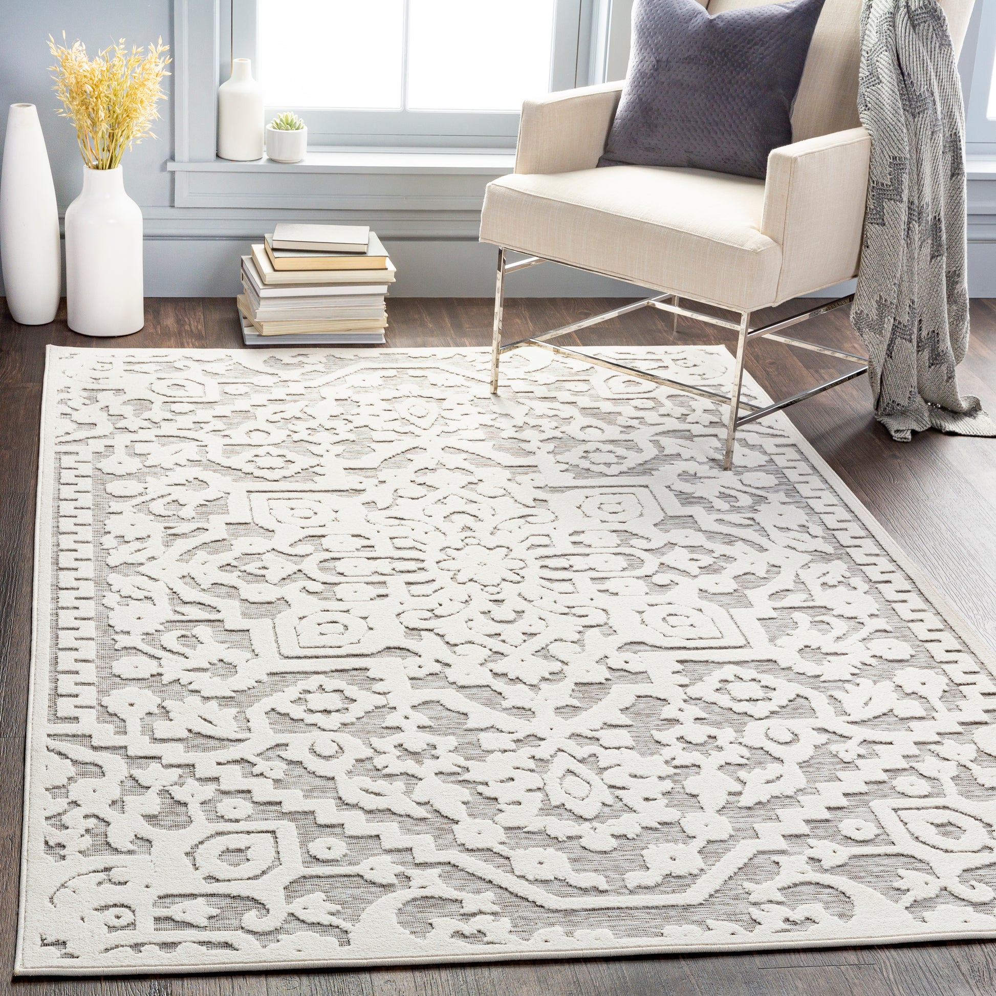 Surya Greenwich Gwc-2319 Cream, Medium Gray Area Rug