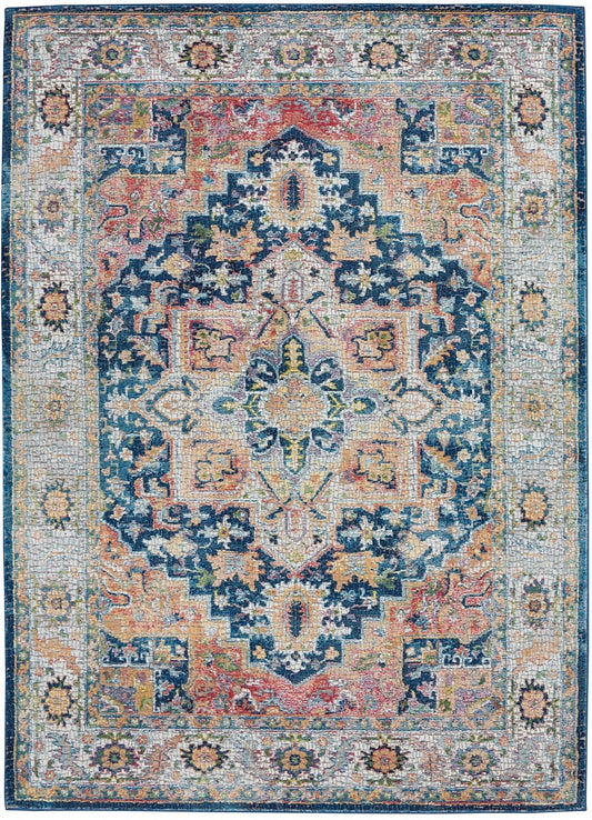 Nourison Ankara Global Anr11 Blue / Multicolor Area Rug