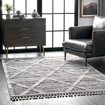 Nuloom Suri Trellis Textured Nsu2335A Gray Area Rug