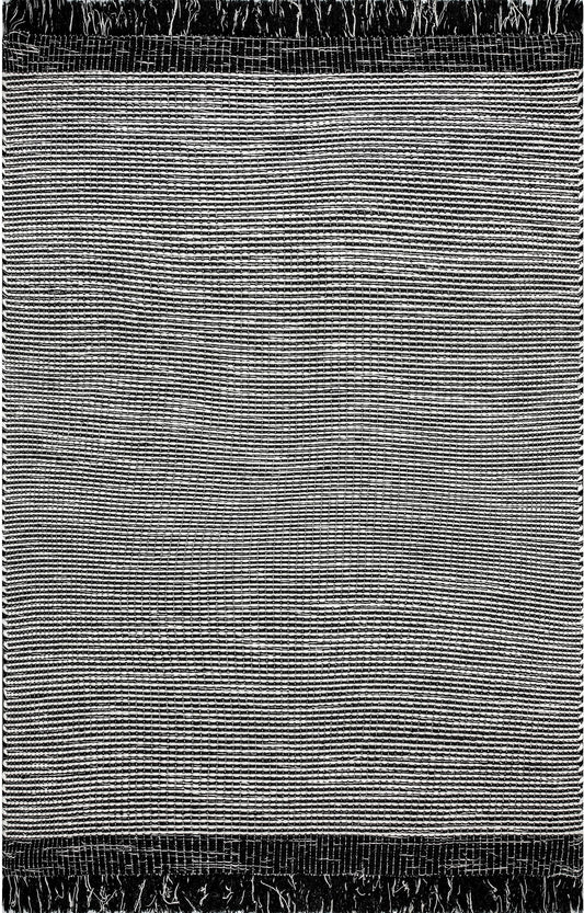 Nuloom Striped Pinto Nst2075A Black Area Rug