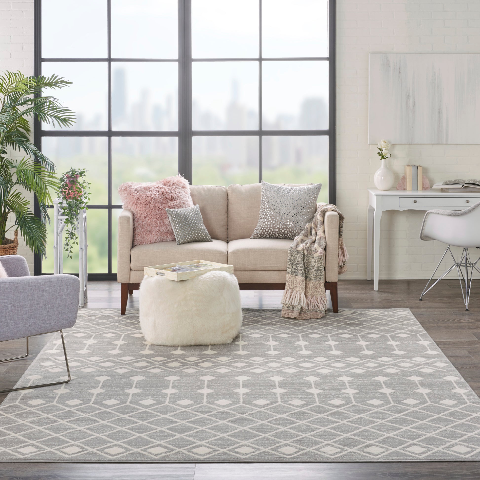 Nourison Grafix Grf37 Grey Area Rug