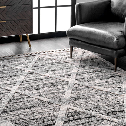 Nuloom Suri Trellis Textured Nsu2335A Gray Area Rug